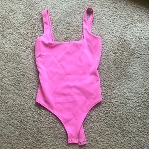 Good American bubble gum pink body suit - GA size 2; never worn; tags on